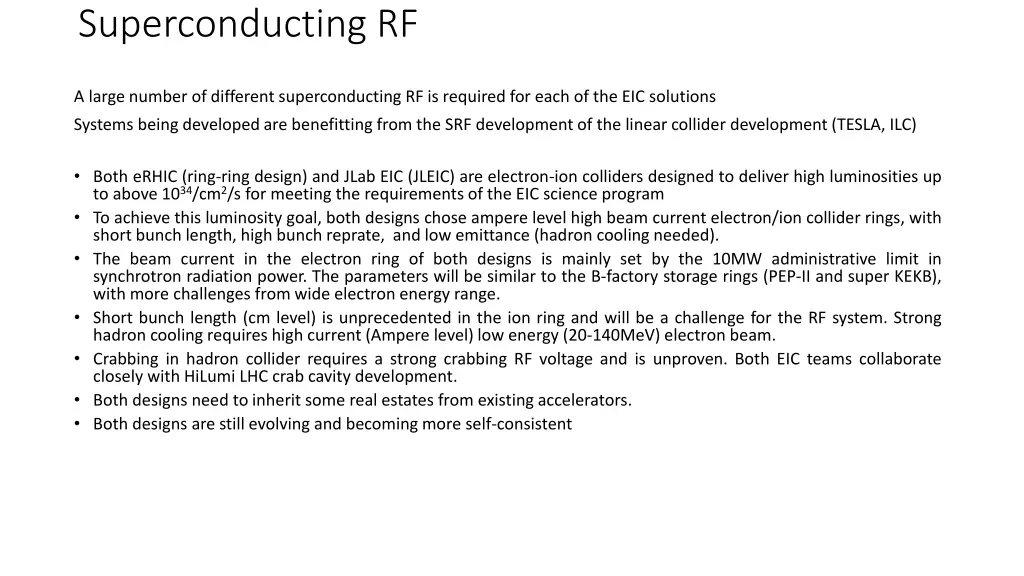 superconducting rf
