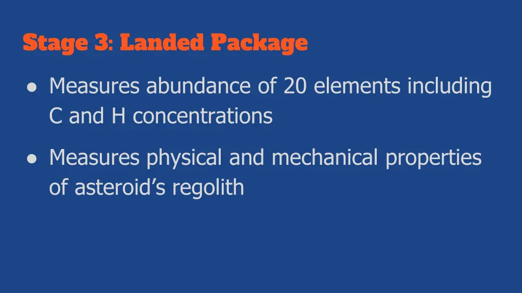 stage 3 landed package