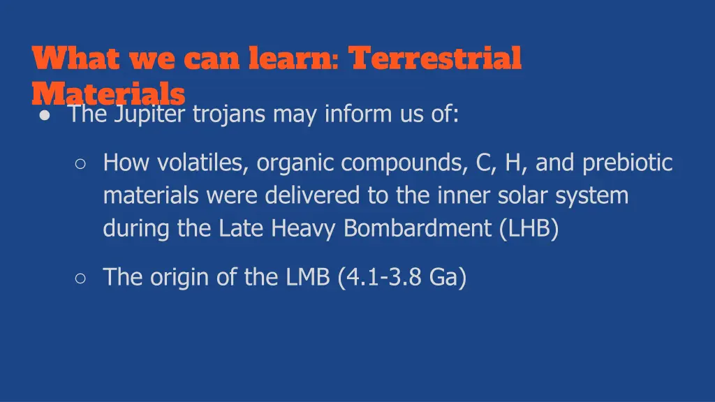 what we can learn terrestrial materials