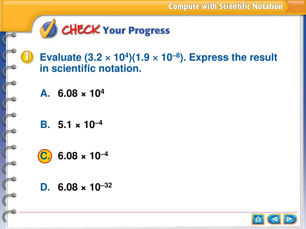 evaluate 3 2 10 4 1 9 10 8 express the result