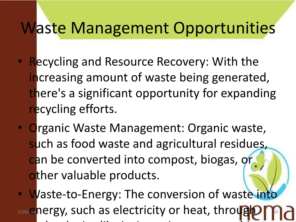 waste management opportunities