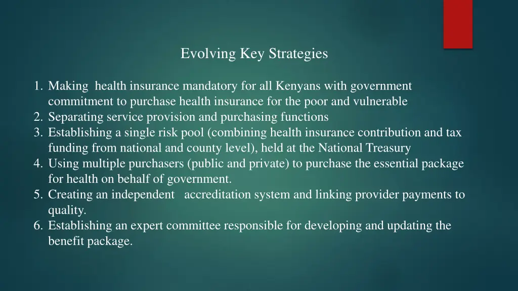 evolving key strategies