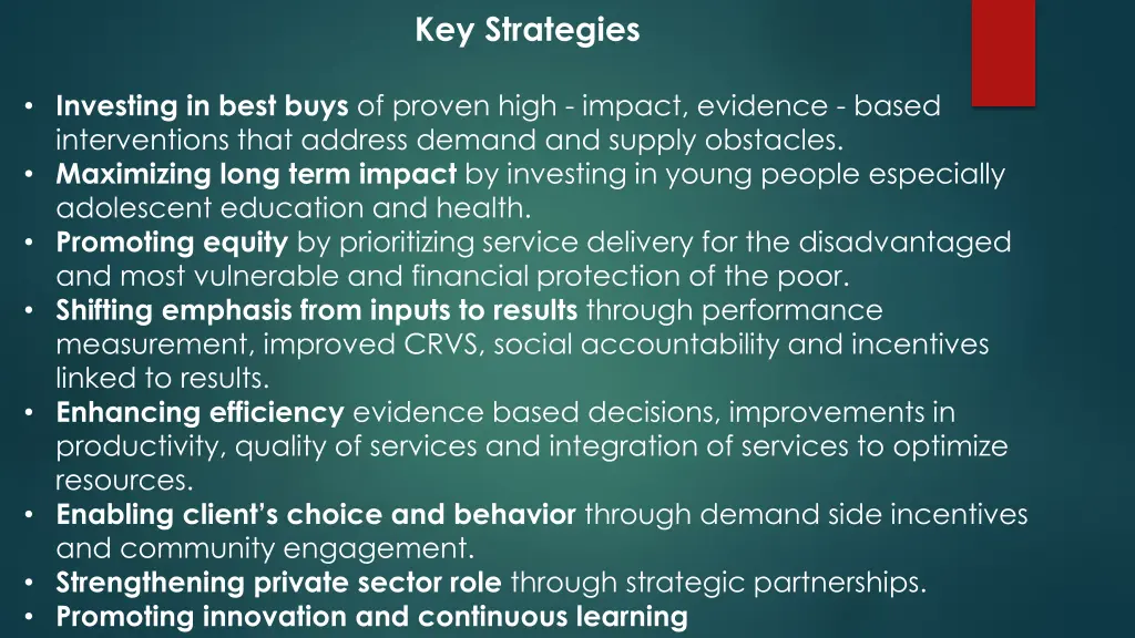 key strategies
