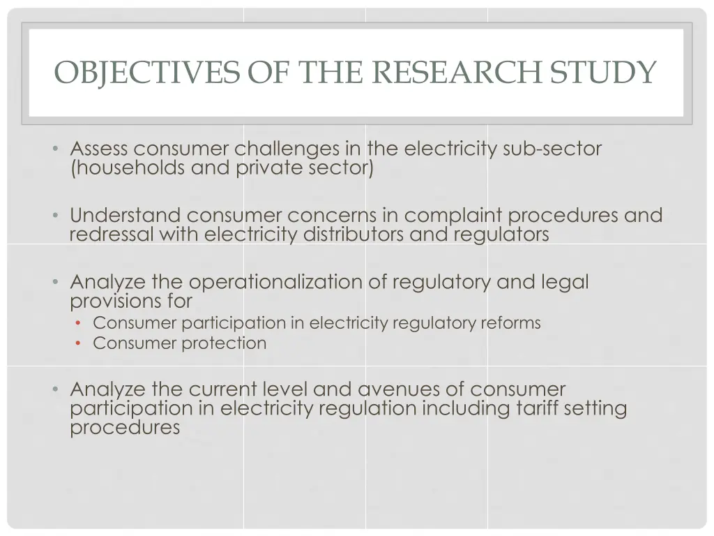 objectives of the research study
