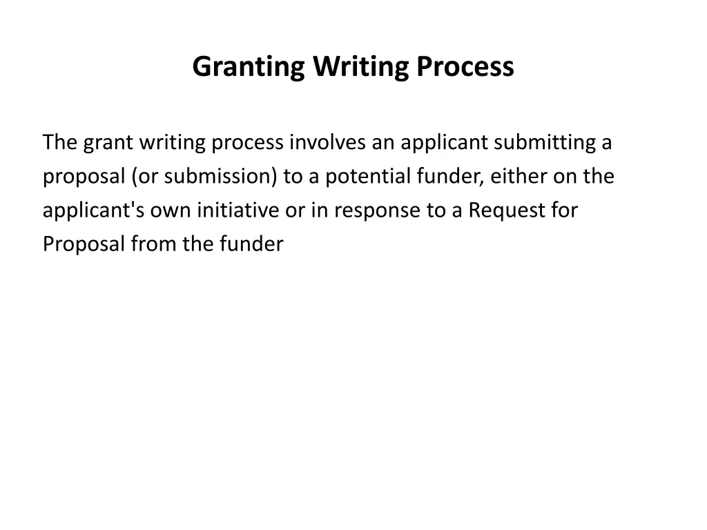 granting writing process