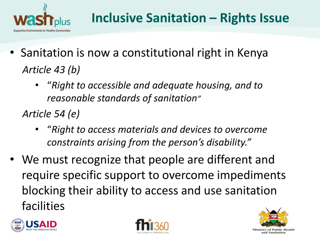 inclusive sanitation rights issue