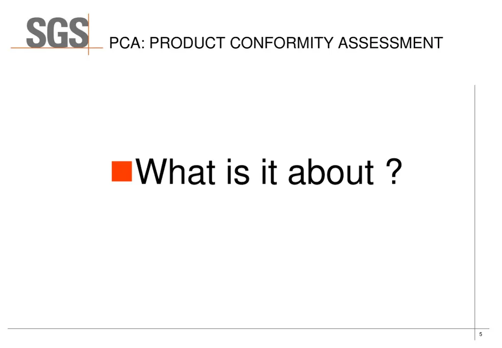 pca product conformity assessment