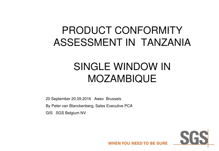 product conformity assessment in tanzania