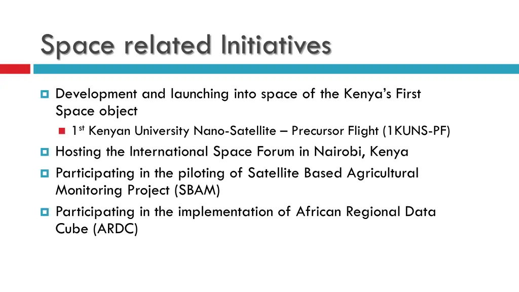 space related initiatives