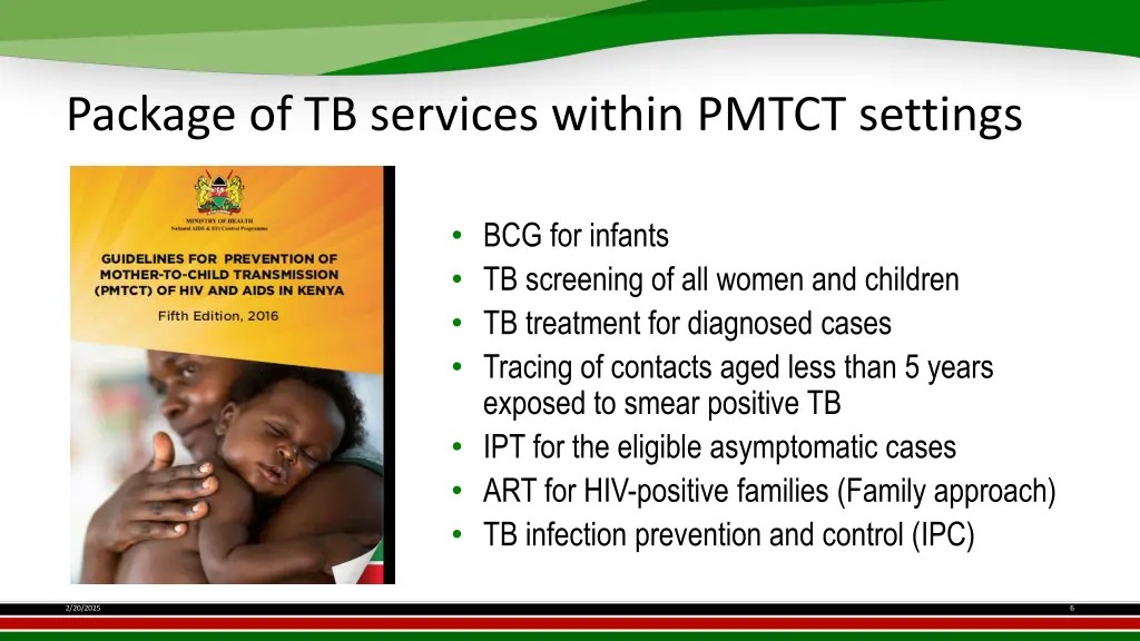 package of tb services within pmtct settings