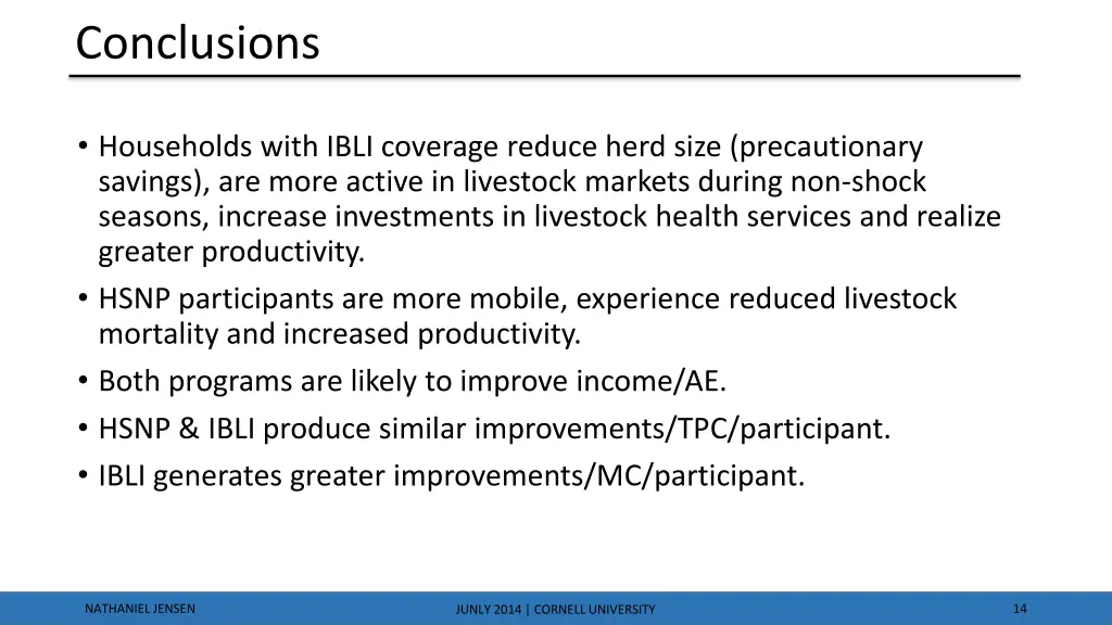 conclusions