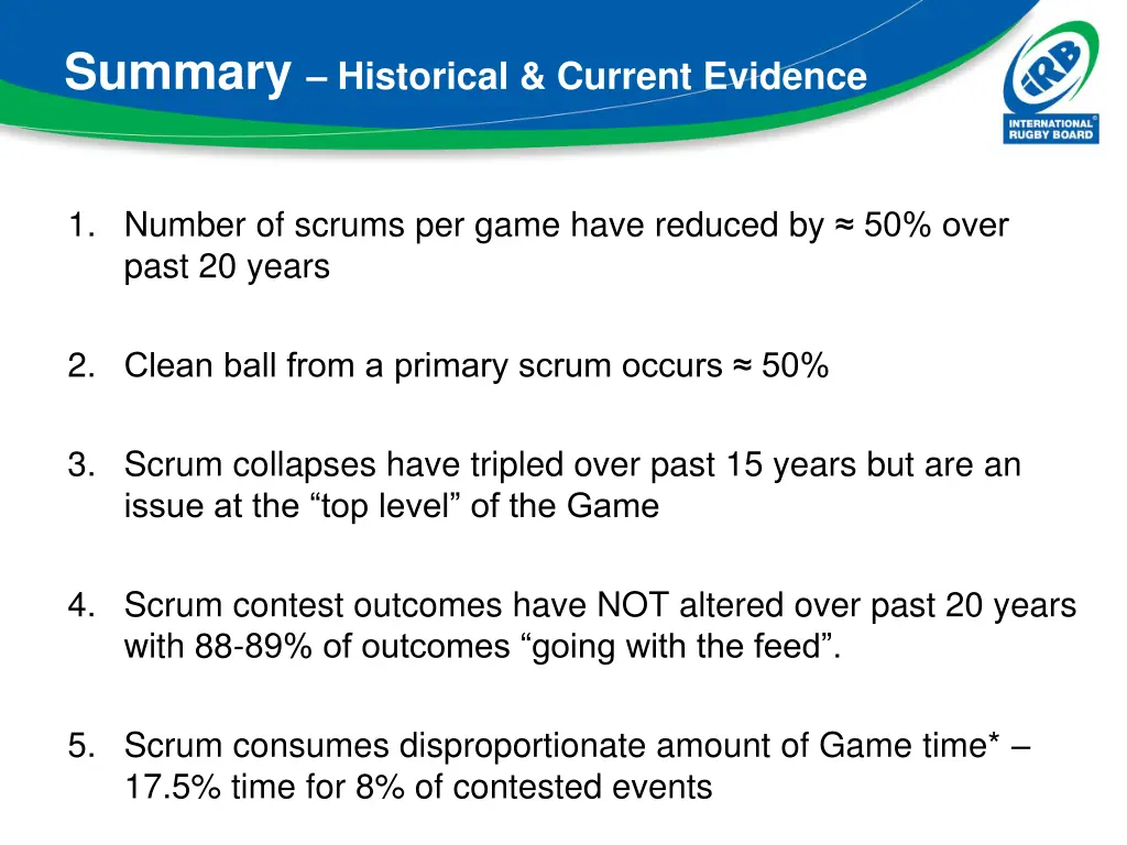 summary historical current evidence