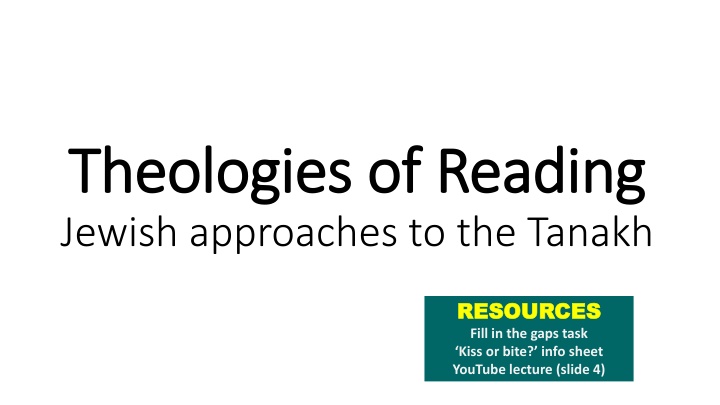 theologies of reading theologies of reading