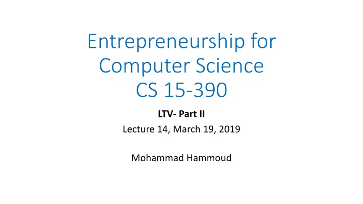 entrepreneurship for computer science cs 15 390