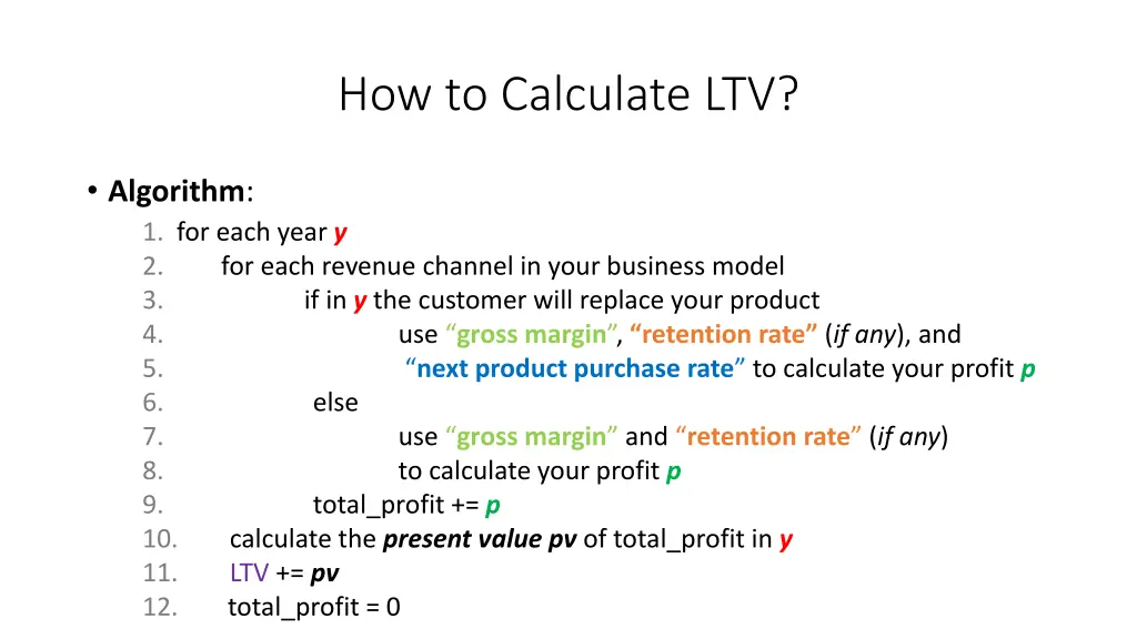 how to calculate ltv