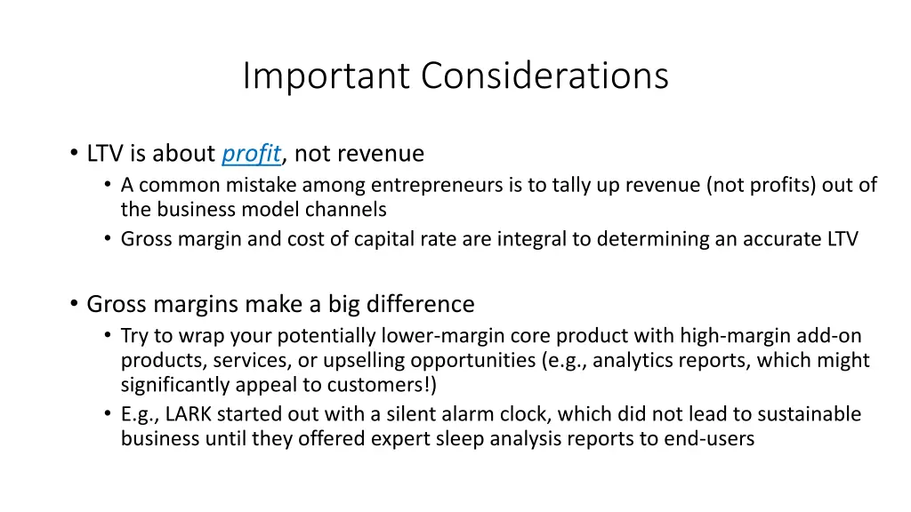 important considerations 1