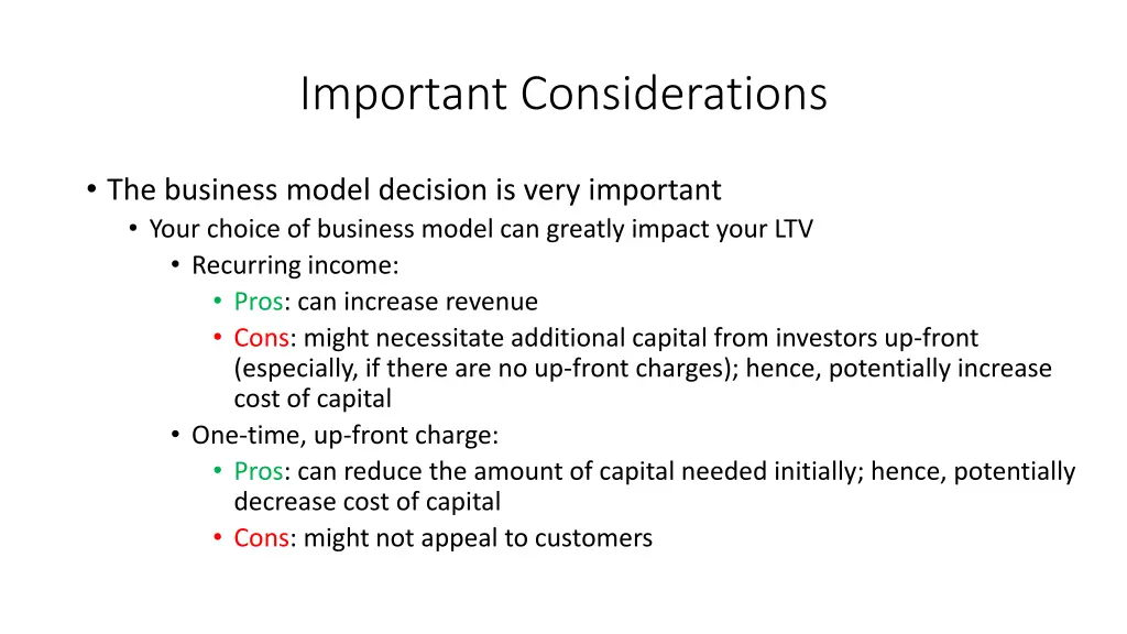 important considerations
