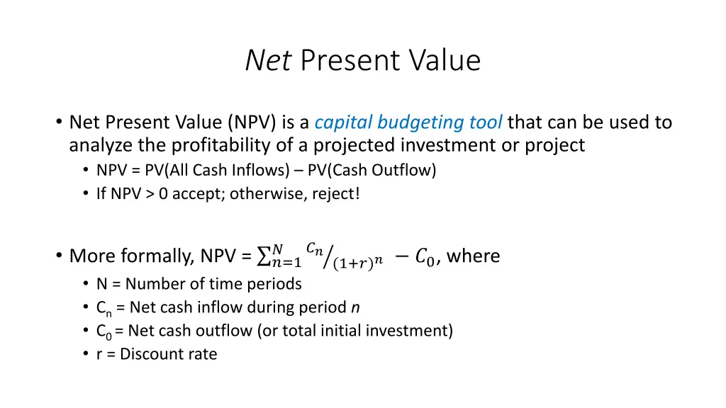 net present value 4