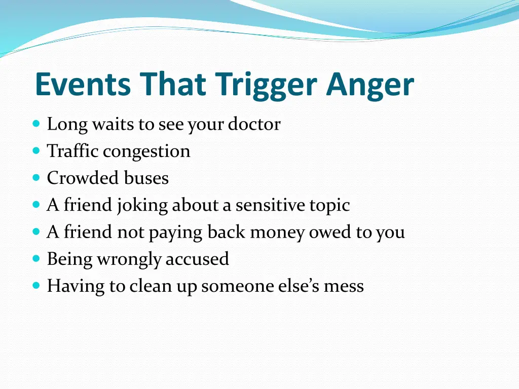 events that trigger anger
