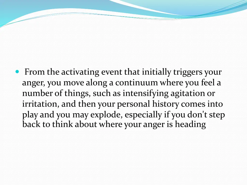 from the activating event that initially triggers