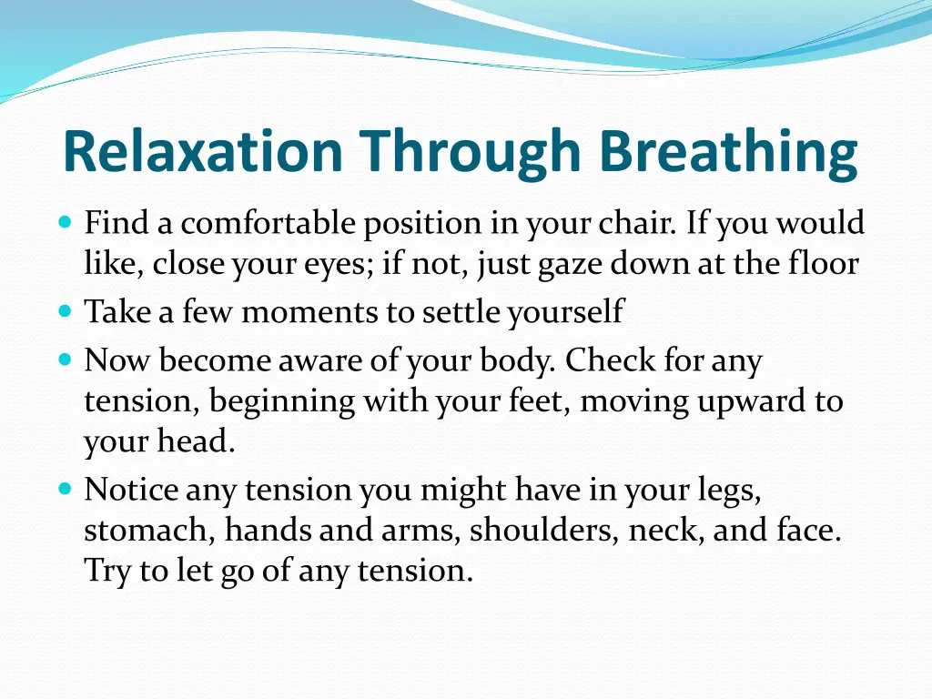 relaxation through breathing