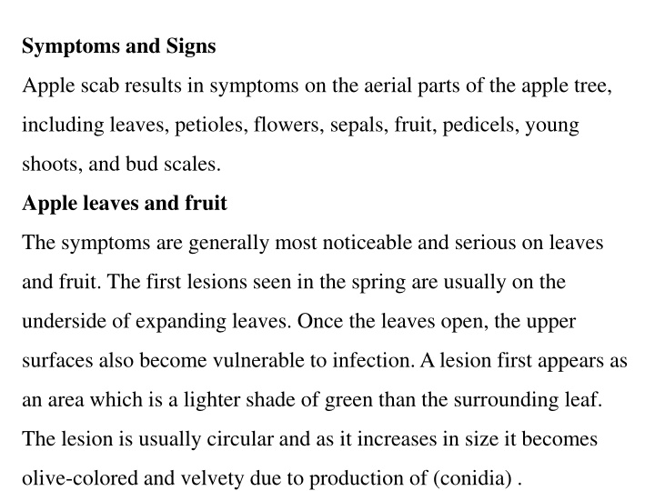 symptoms and signs