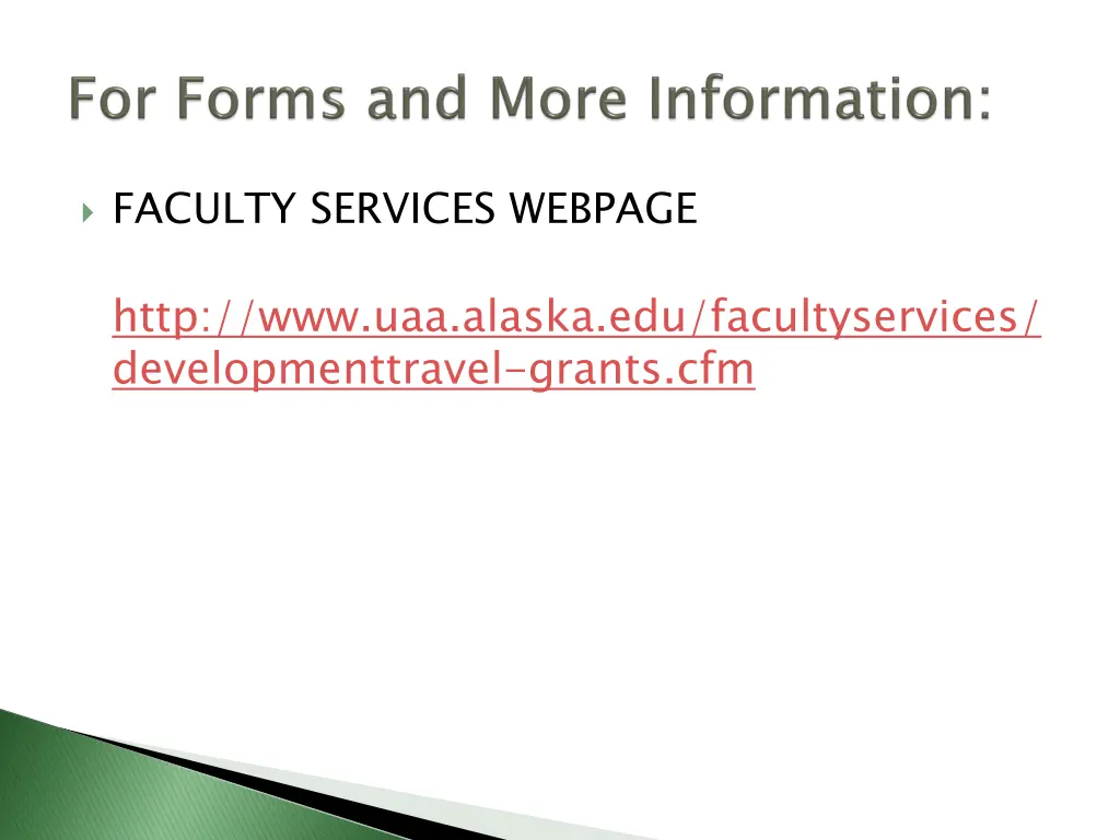faculty services webpage