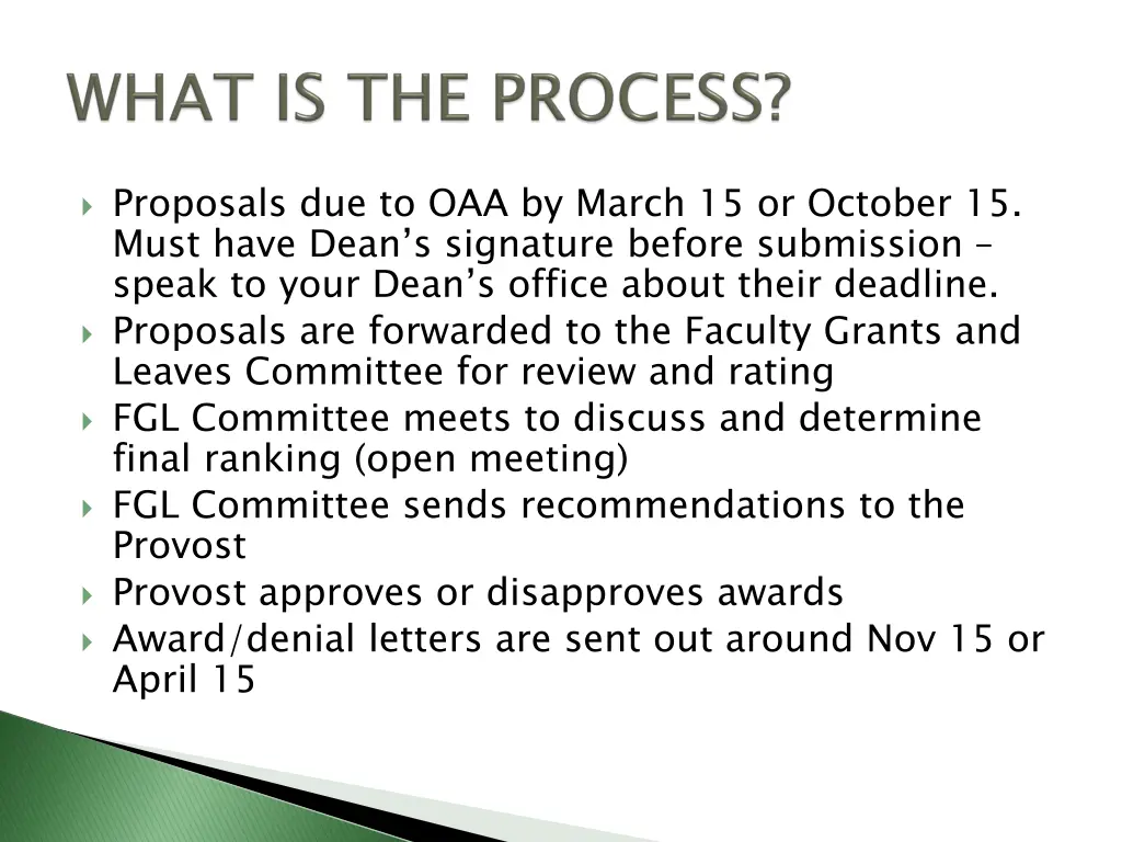 proposals due to oaa by march 15 or october