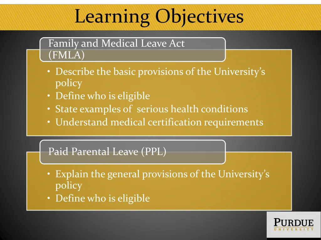 learning objectives