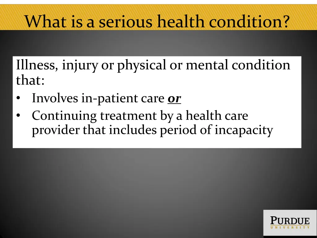 what is a serious health condition