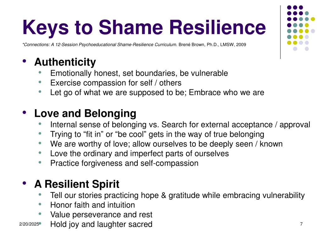 keys to shame resilience
