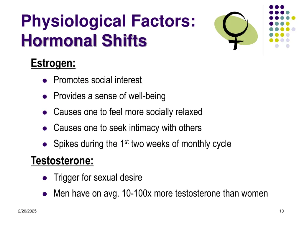 physiological factors hormonal shifts