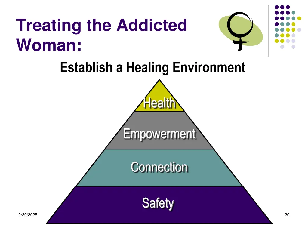 treating the addicted woman establish a healing