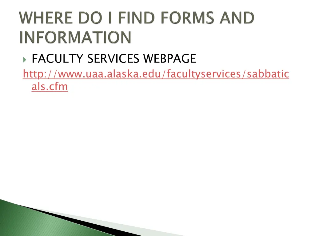 faculty services webpage http www uaa alaska