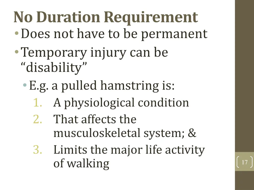 no duration requirement does not have