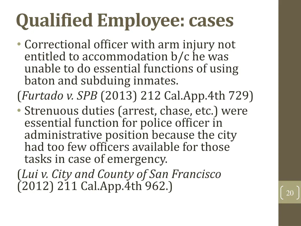 qualified employee cases correctional officer