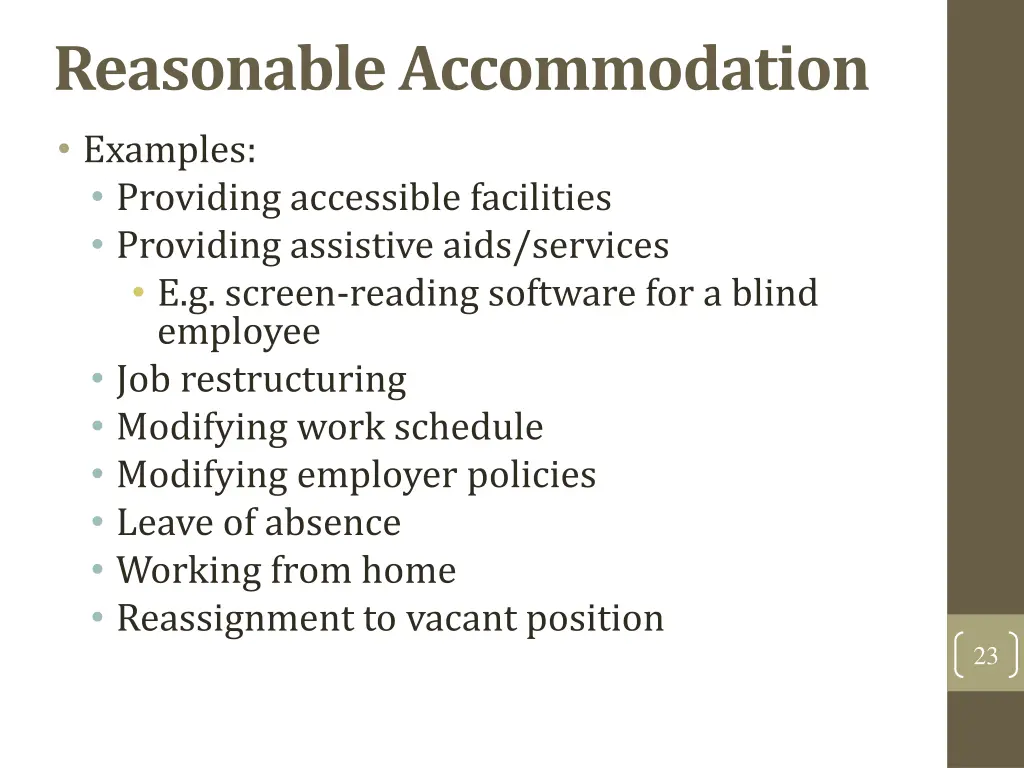 reasonable accommodation 1