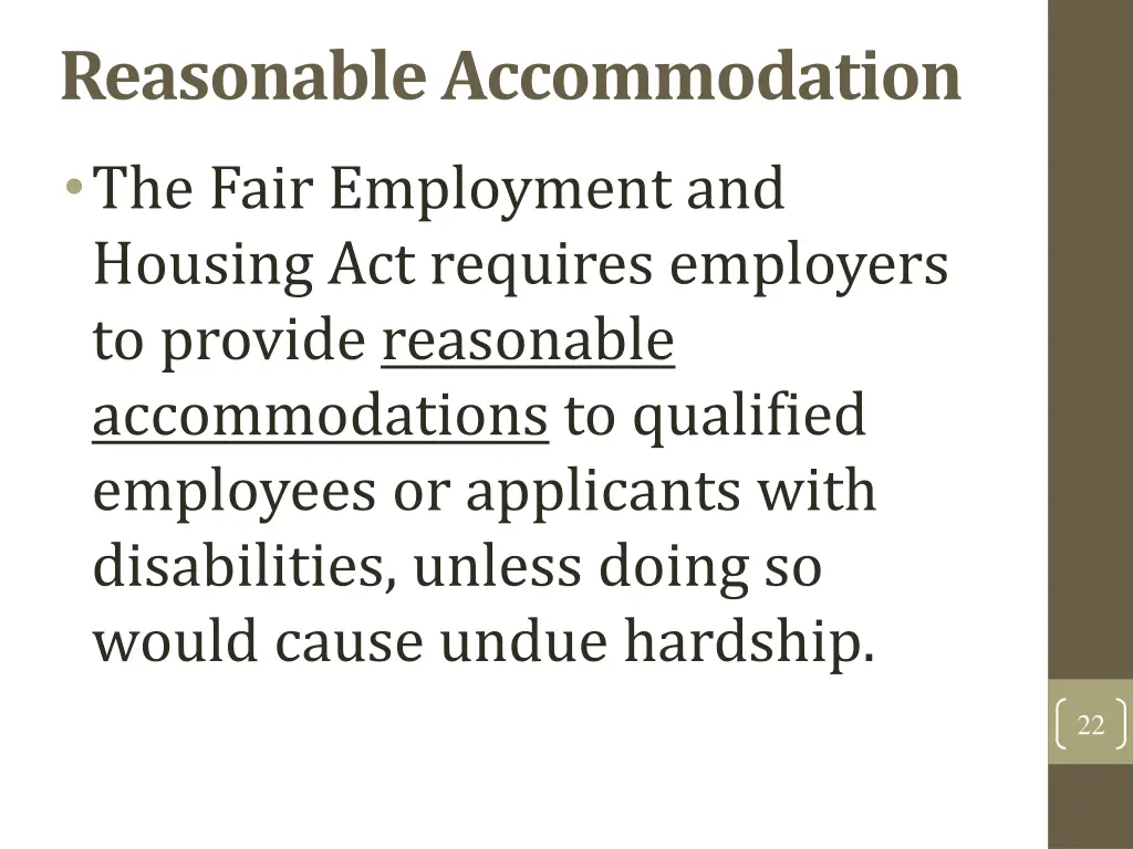 reasonable accommodation