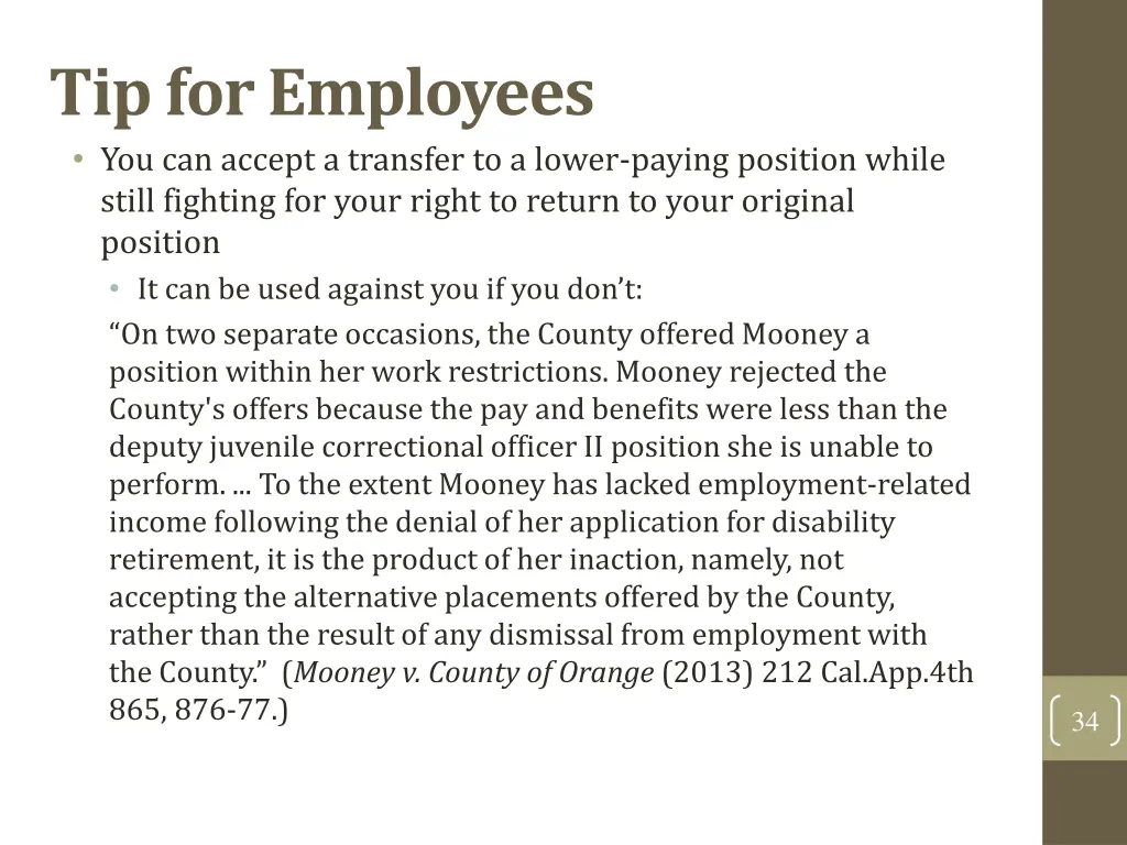 tip for employees you can accept a transfer