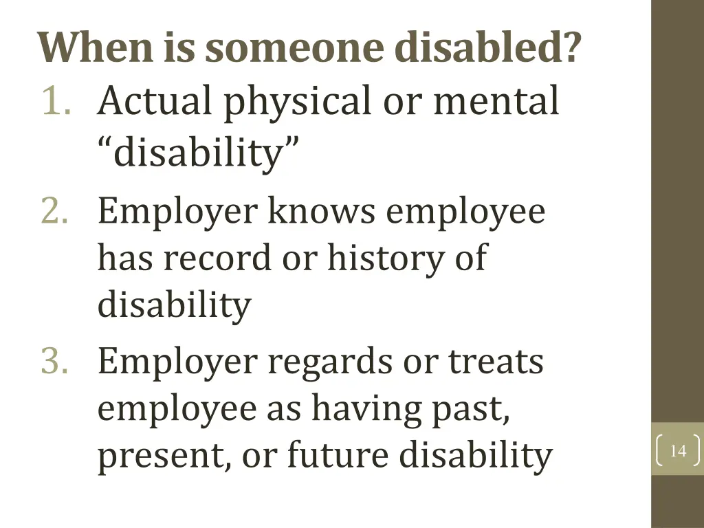 when is someone disabled 1 actual physical