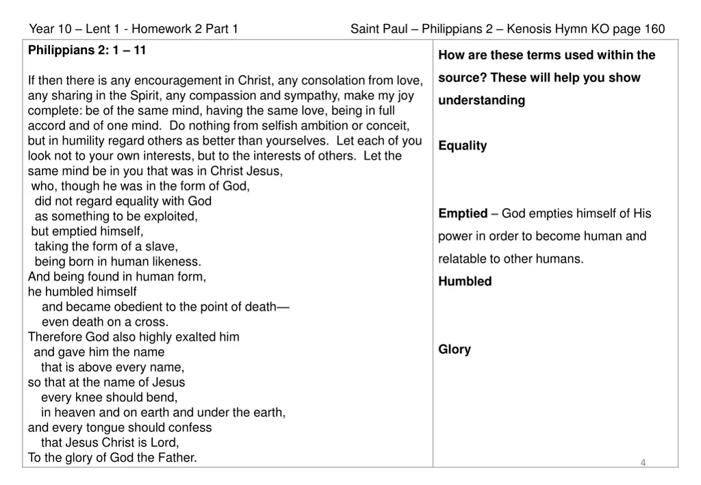 year 10 lent 1 homework 2 part 1 saint paul