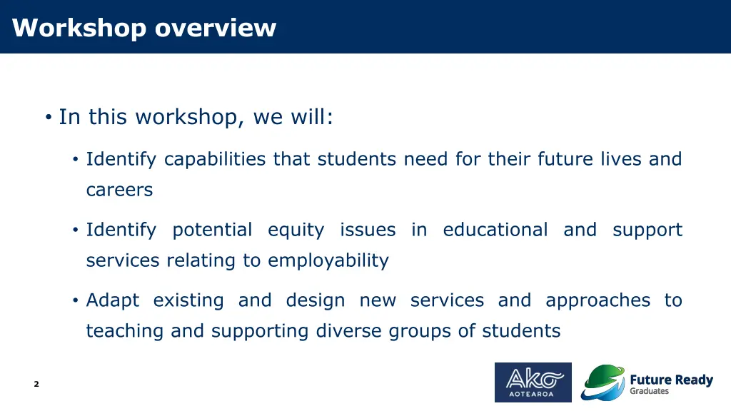 workshop overview