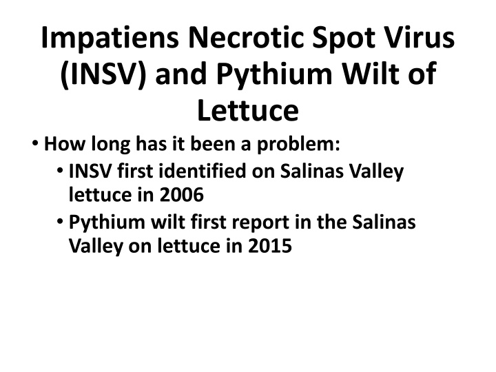 impatiens necrotic spot virus insv and pythium