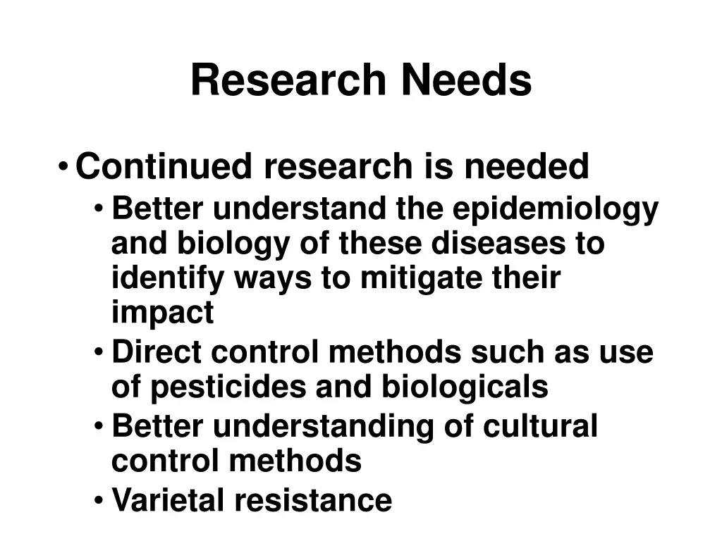 research needs