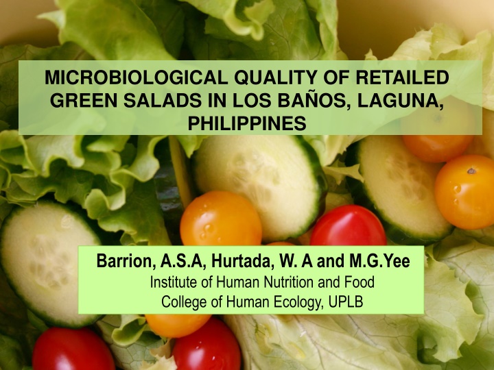 microbiological quality of retailed green salads