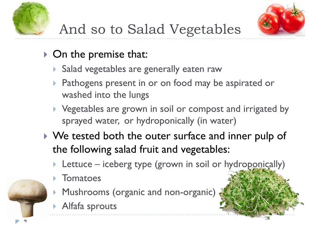 and so to salad vegetables