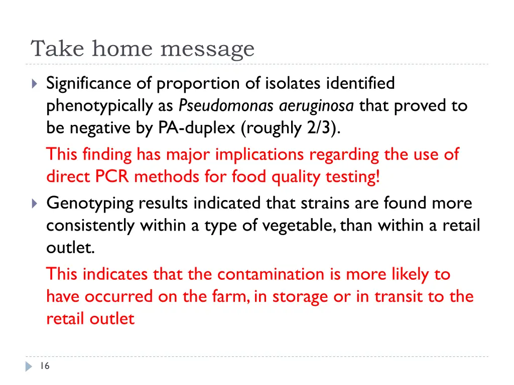 take home message