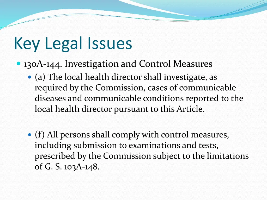 key legal issues