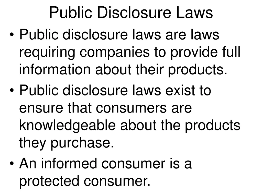 public disclosure laws public disclosure laws