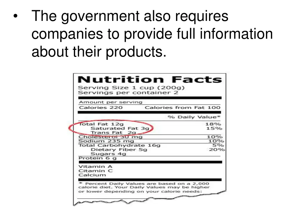 the government also requires companies to provide